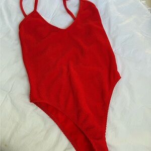Vibrant Red One-Piece Swimsuit